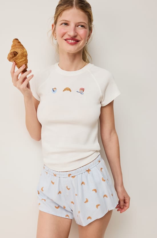 Short de pyjama &agrave; motifs croissants;${refinementColor}