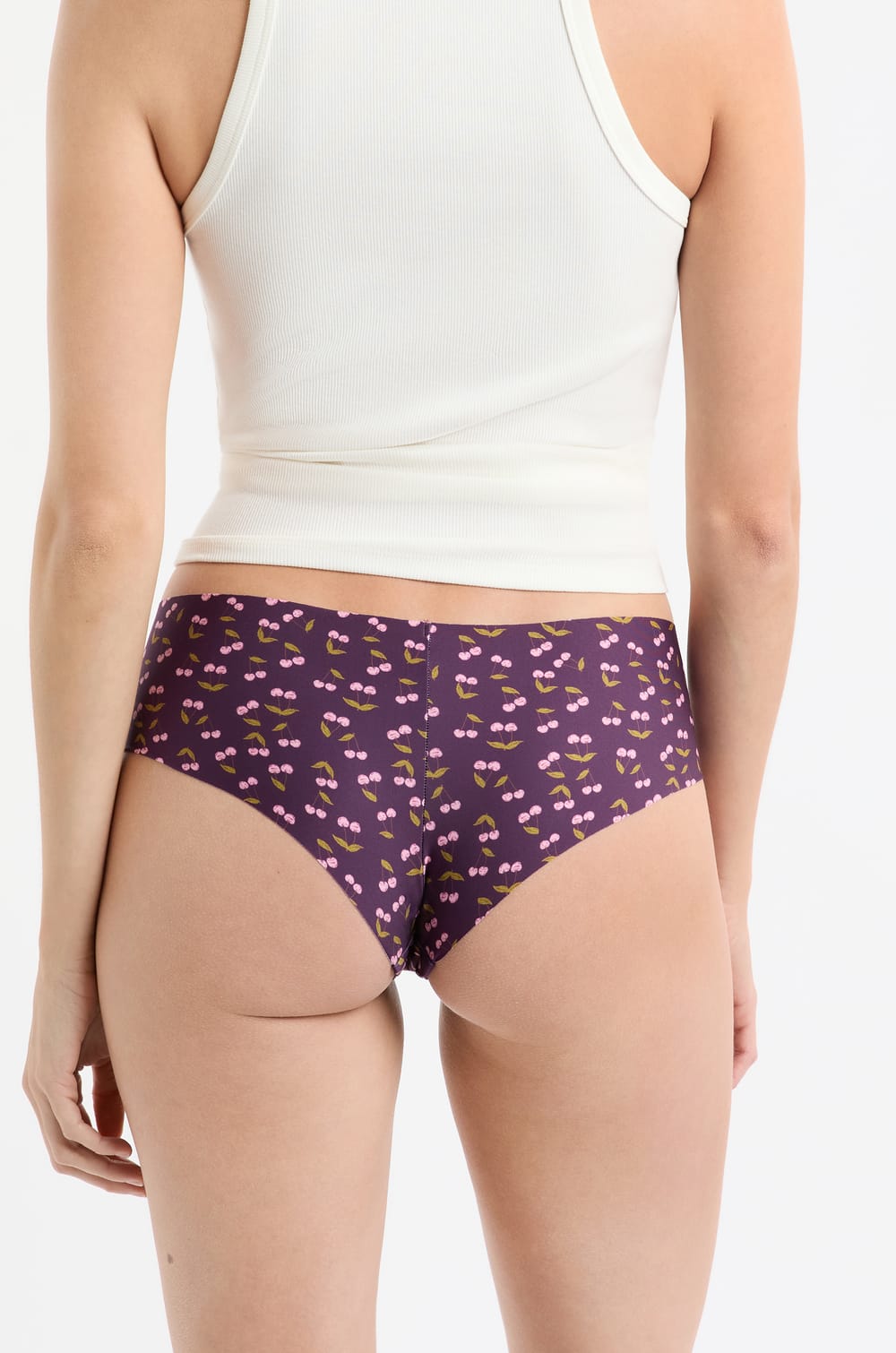 Hipster en microfibre sans couture à motifs cerises;${refinementColor}