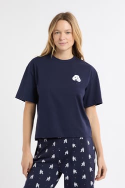 Conjunto de pijama de 2 piezas con estampado de caniches;${refinementColor}