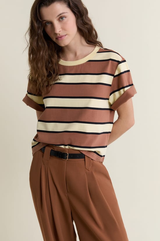 T-shirt manches courtes en coton;${refinementColor}