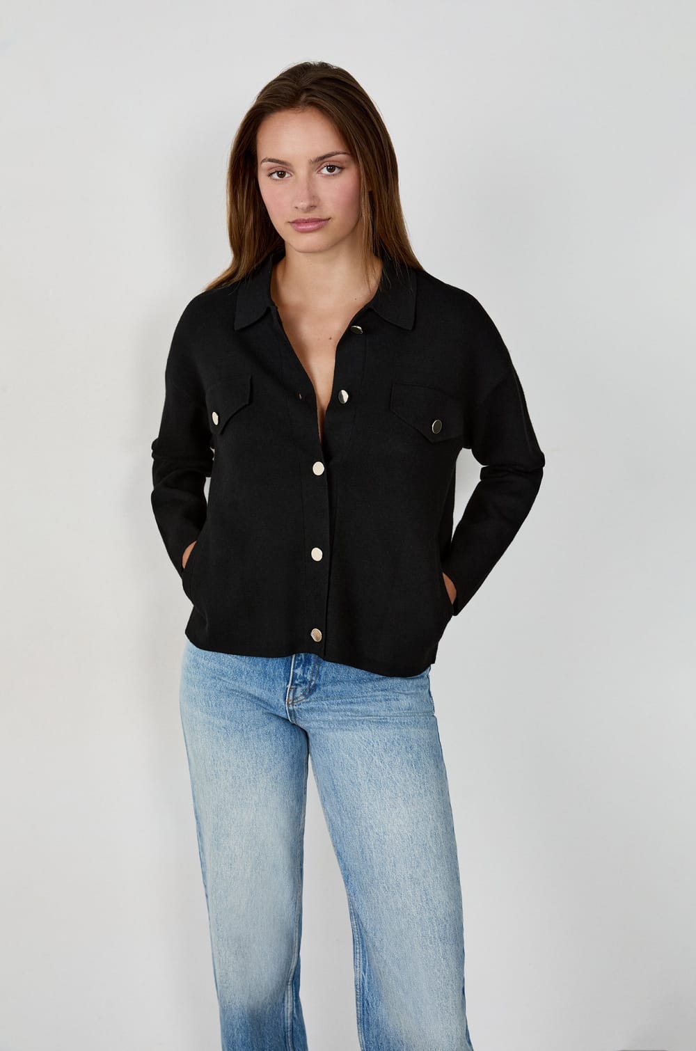 Buttoned Cardigan;${refinementColor}