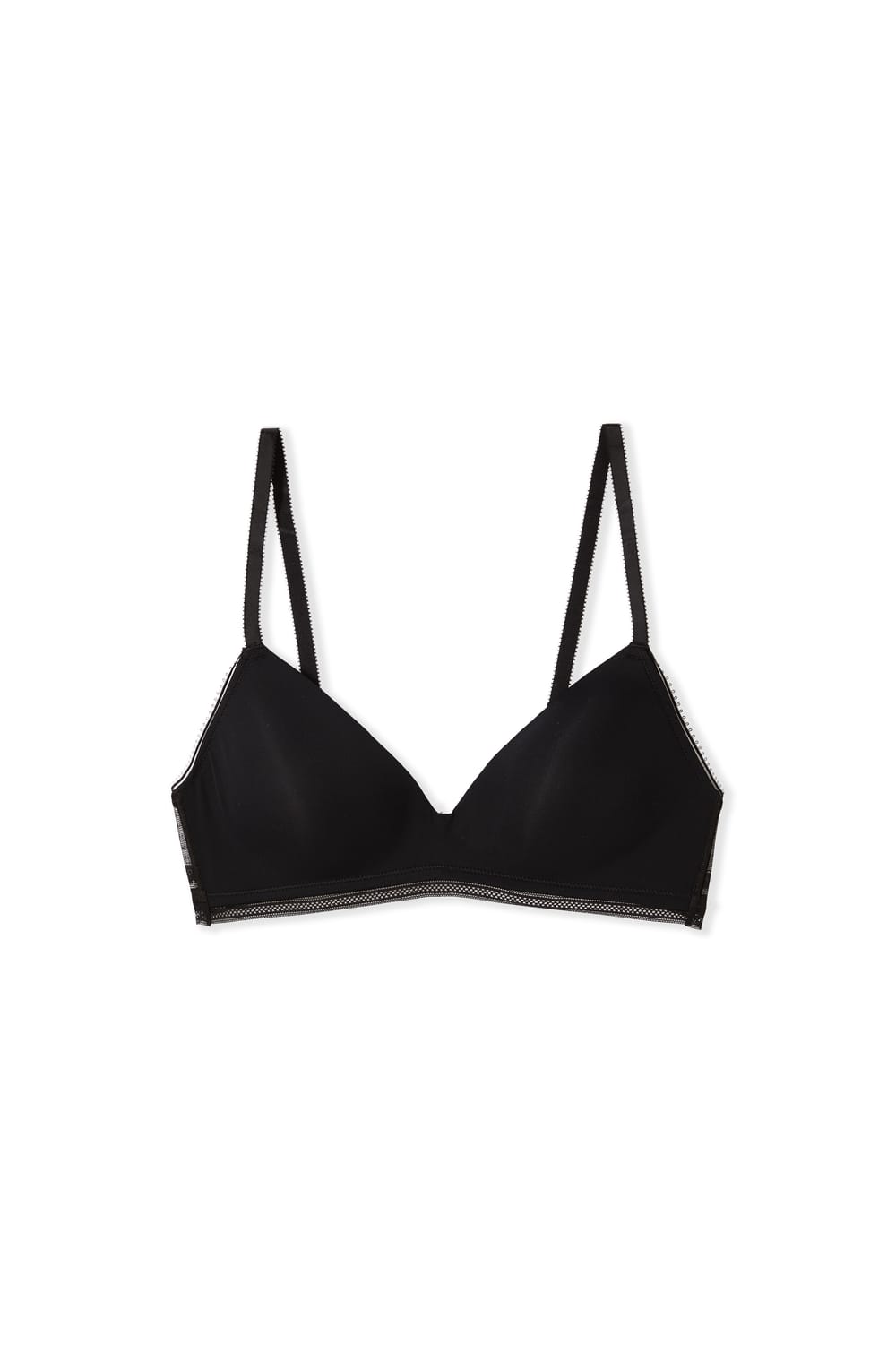 Soutien-gorge triangle sans armatures avec d&eacute;tails en dentelle;${refinementColor}