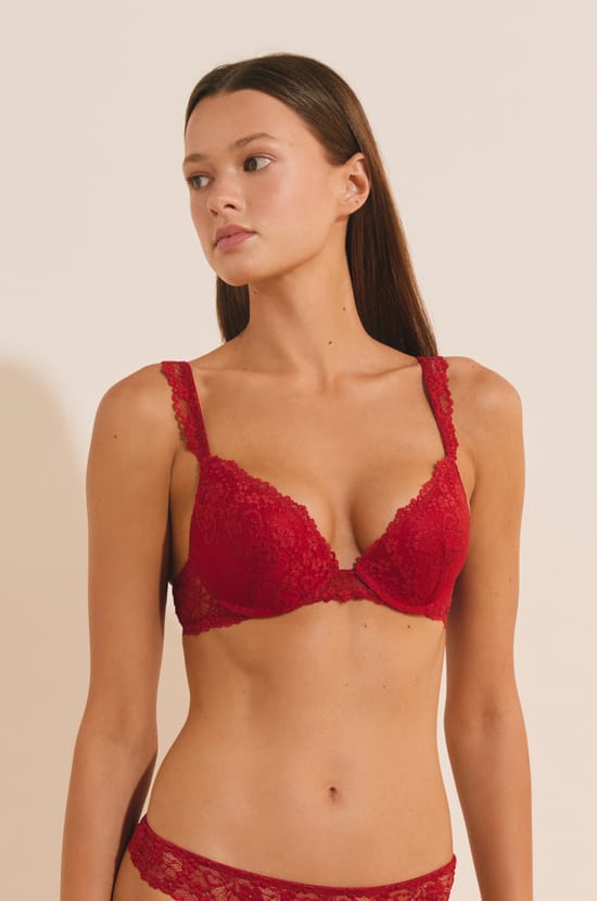 Soutien-gorge N.2 - Le push-up plongeant en dentelle;${refinementColor}