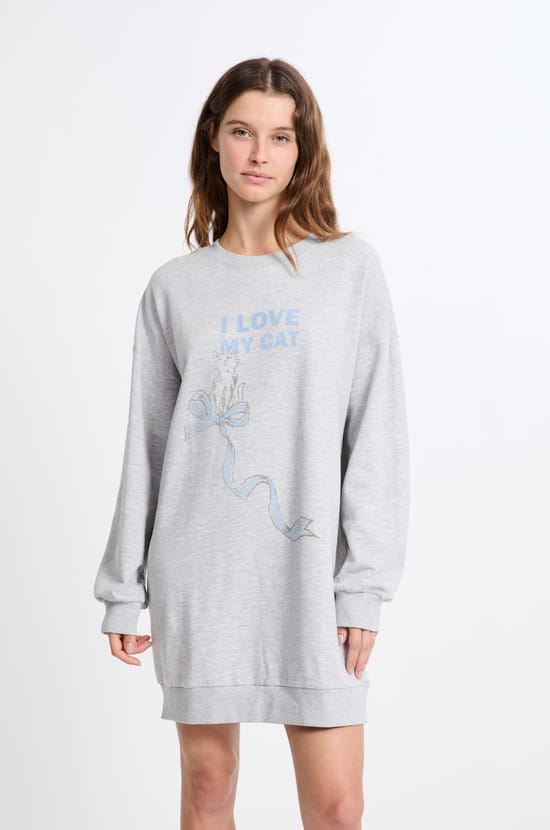 Robe de pyjama avec motifs chats;${refinementColor}