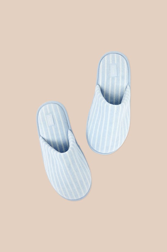 Striped Mules Slippers with Cotton;${refinementColor}
