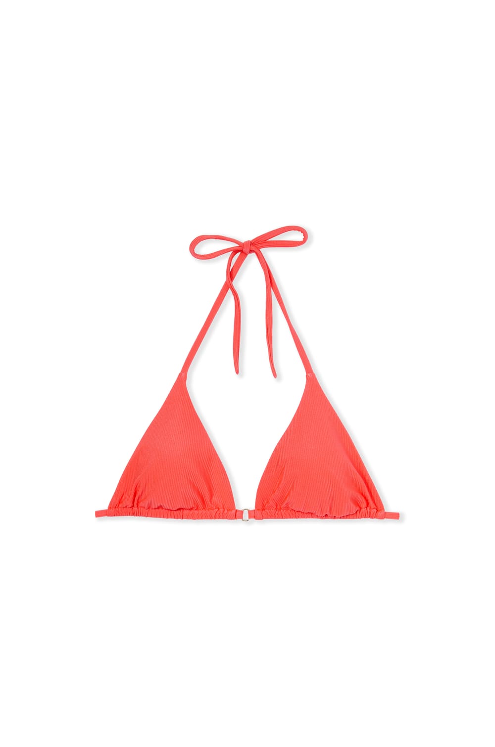 Satin Triangle Bikini Top;${refinementColor}