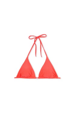 Satin Triangle Bikini Top;${refinementColor}