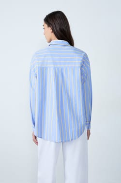 Chemise manches longues à rayures;${refinementColor}