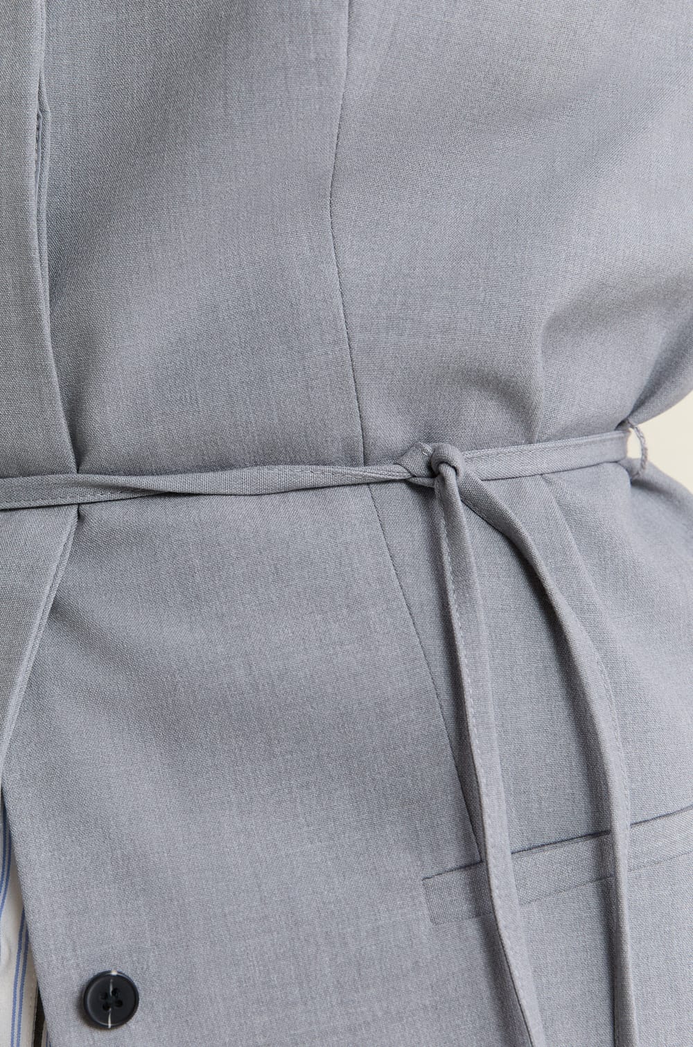 Sleeveless Cardigan with Tie;${refinementColor}