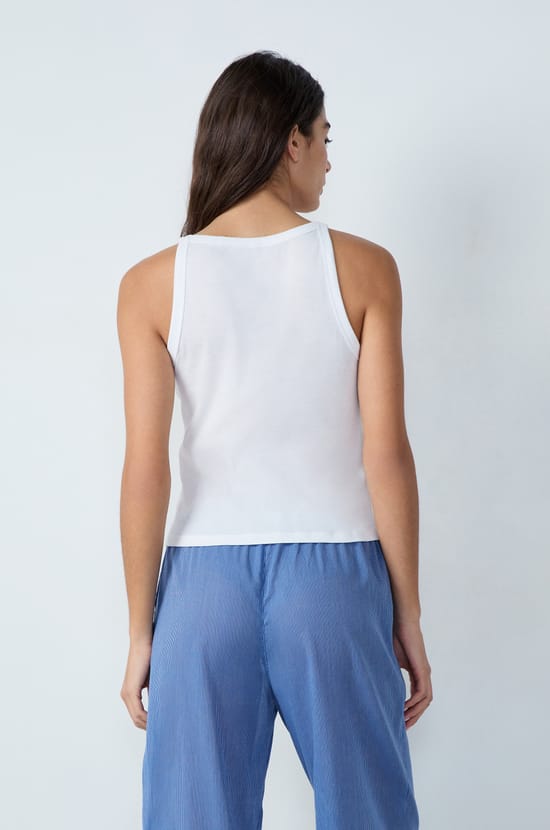 Ribbed Cotton Tank Top;${refinementColor}