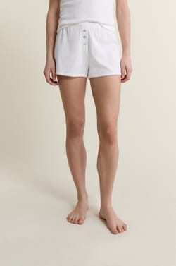 Short de pyjama en coton en pointelle;${refinementColor}