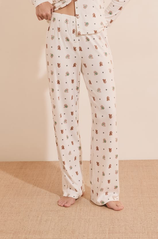 Pantalon de pyjama avec boutons;${refinementColor}