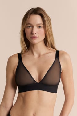Wireless triangle bra in mesh;${refinementColor}