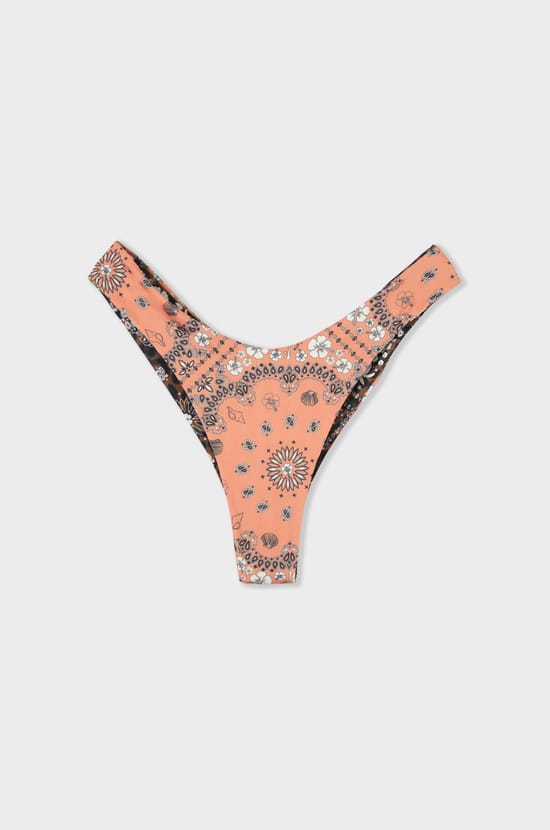 Bikini brésilien high leg bas de maillot imprimé réversible;${refinementColor}