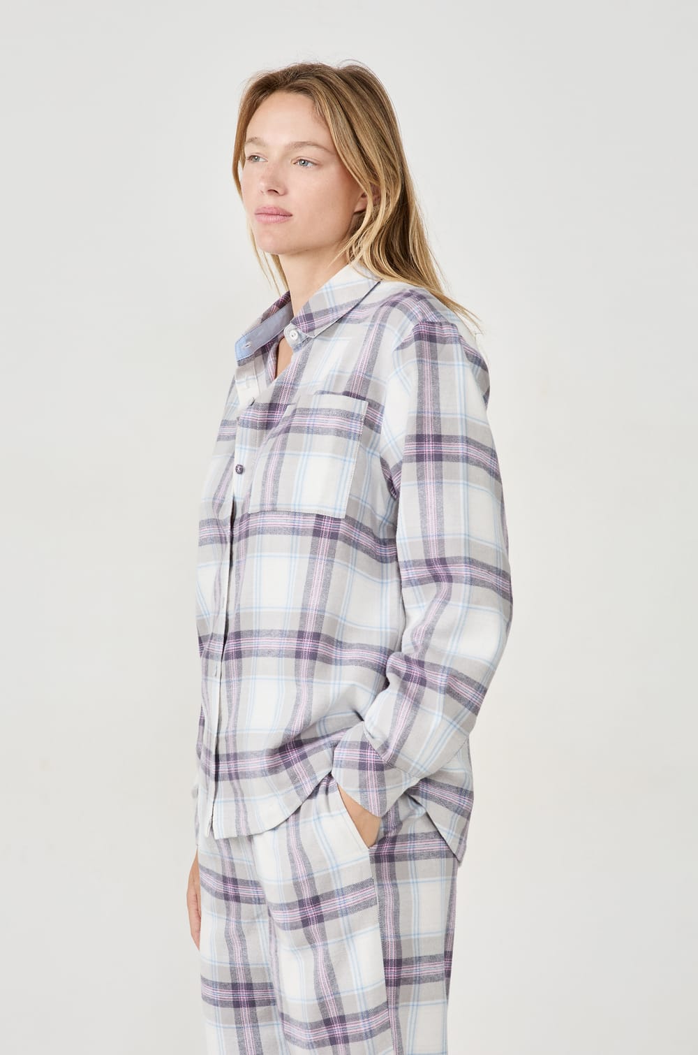 Chemise de pyjama à carreaux;${refinementColor}