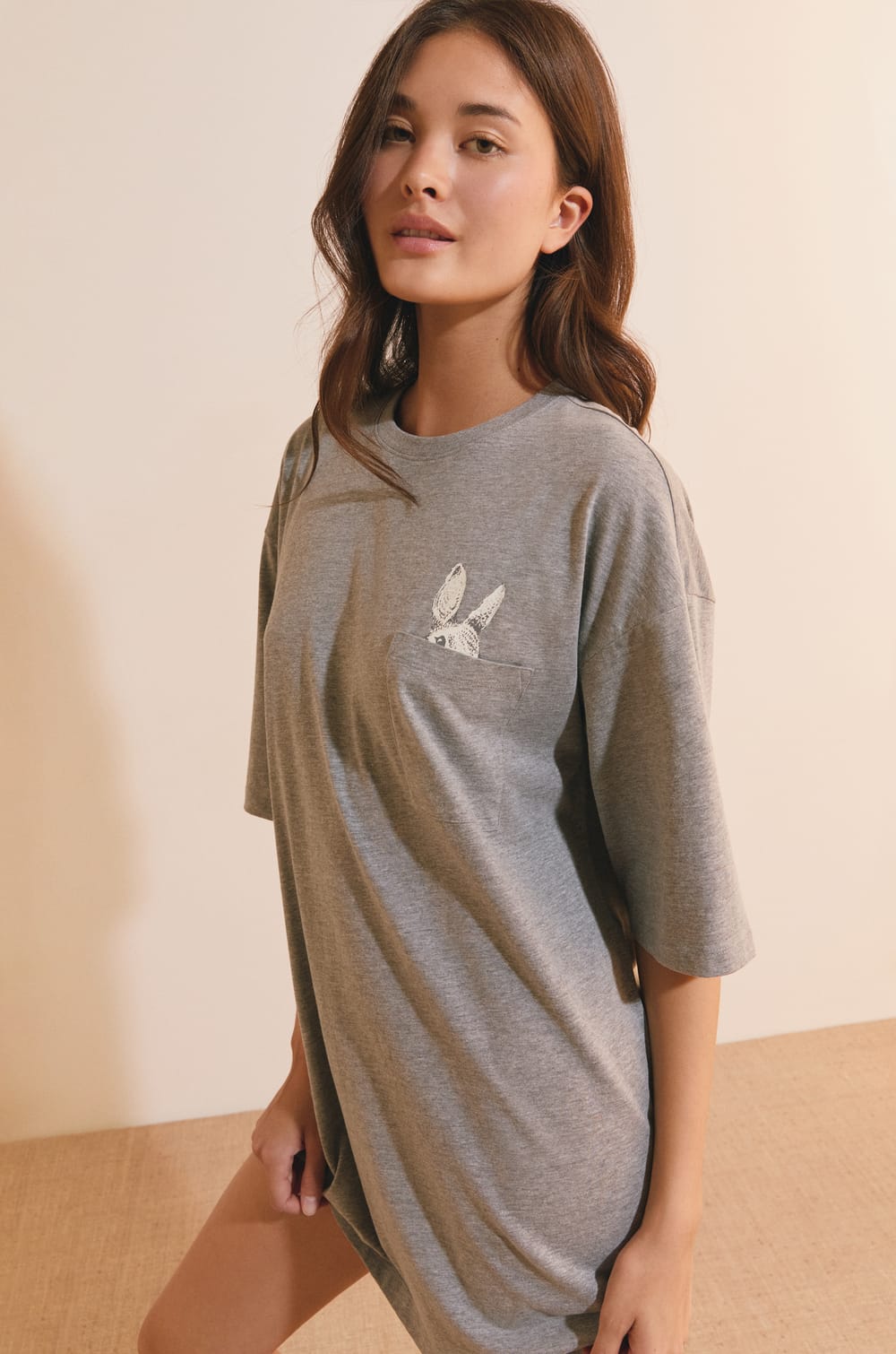 Chemise de nuit en coton;${refinementColor}