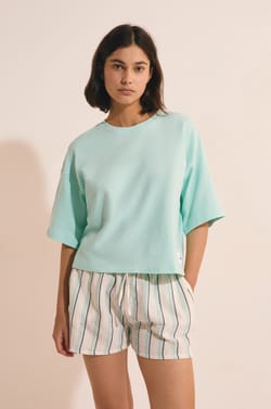 T-shirt de pyjama manches courtes en coton;${refinementColor}