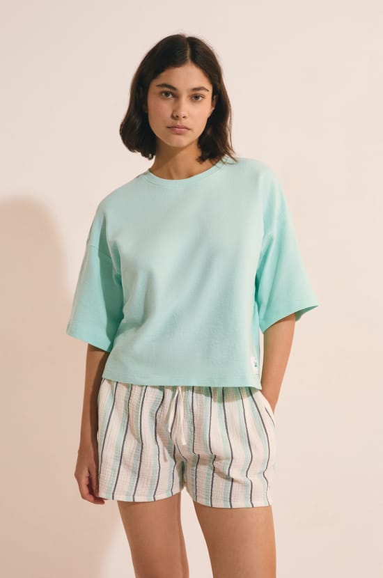 T-shirt de pyjama manches courtes en coton;${refinementColor}