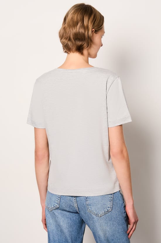 T-shirt col V manches courtes;${refinementColor}