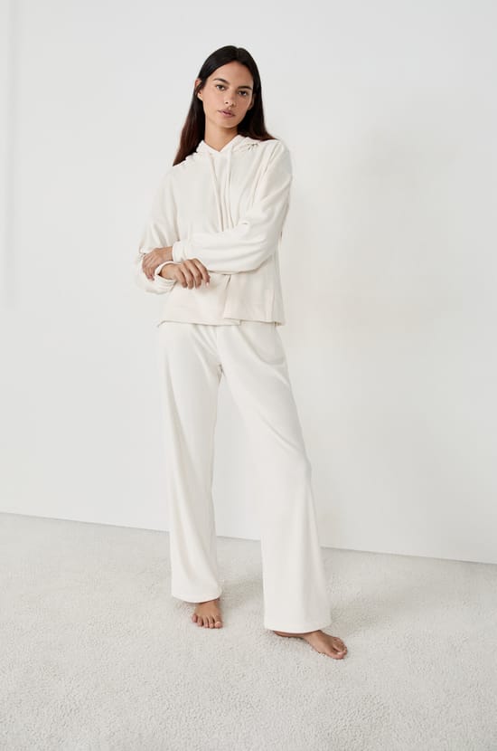 NOT US - Velvet-effect pyjama trousers;${refinementColor}
