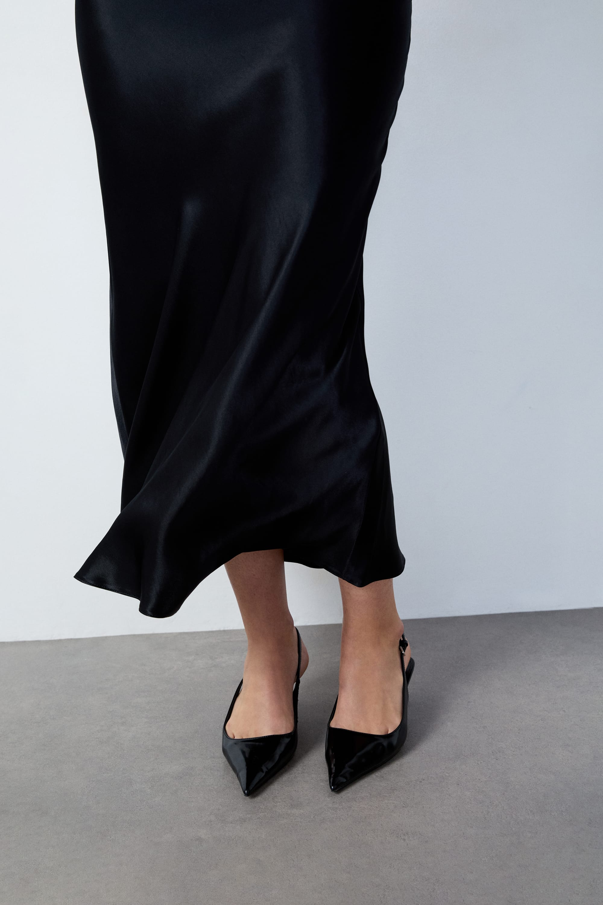 Long Satin Skirt - RANA - NOIR - ETAM