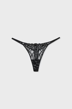 Embroidered Tulle Thong;${refinementColor}