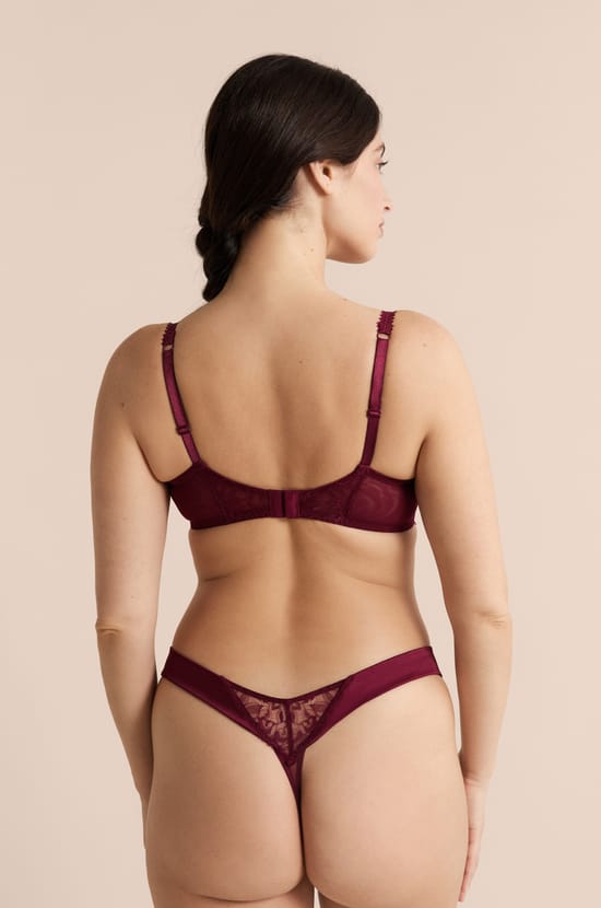 Balconette Bra in Tulle and Satin;${refinementColor}