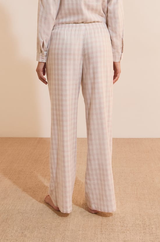 Pantalon de pyjama &agrave; carreaux avec coton;${refinementColor}