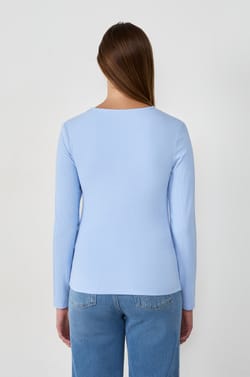 Long-sleeved T-shirt with buttons;${refinementColor}