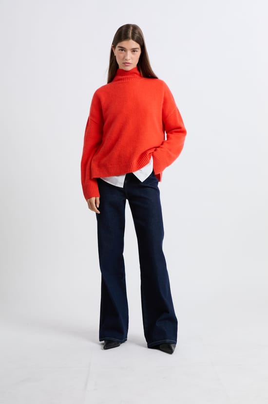 Pull col roulé en cachemire;${refinementColor}