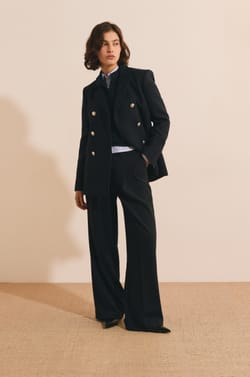 Manteau crois&eacute; court avec laine;${refinementColor}