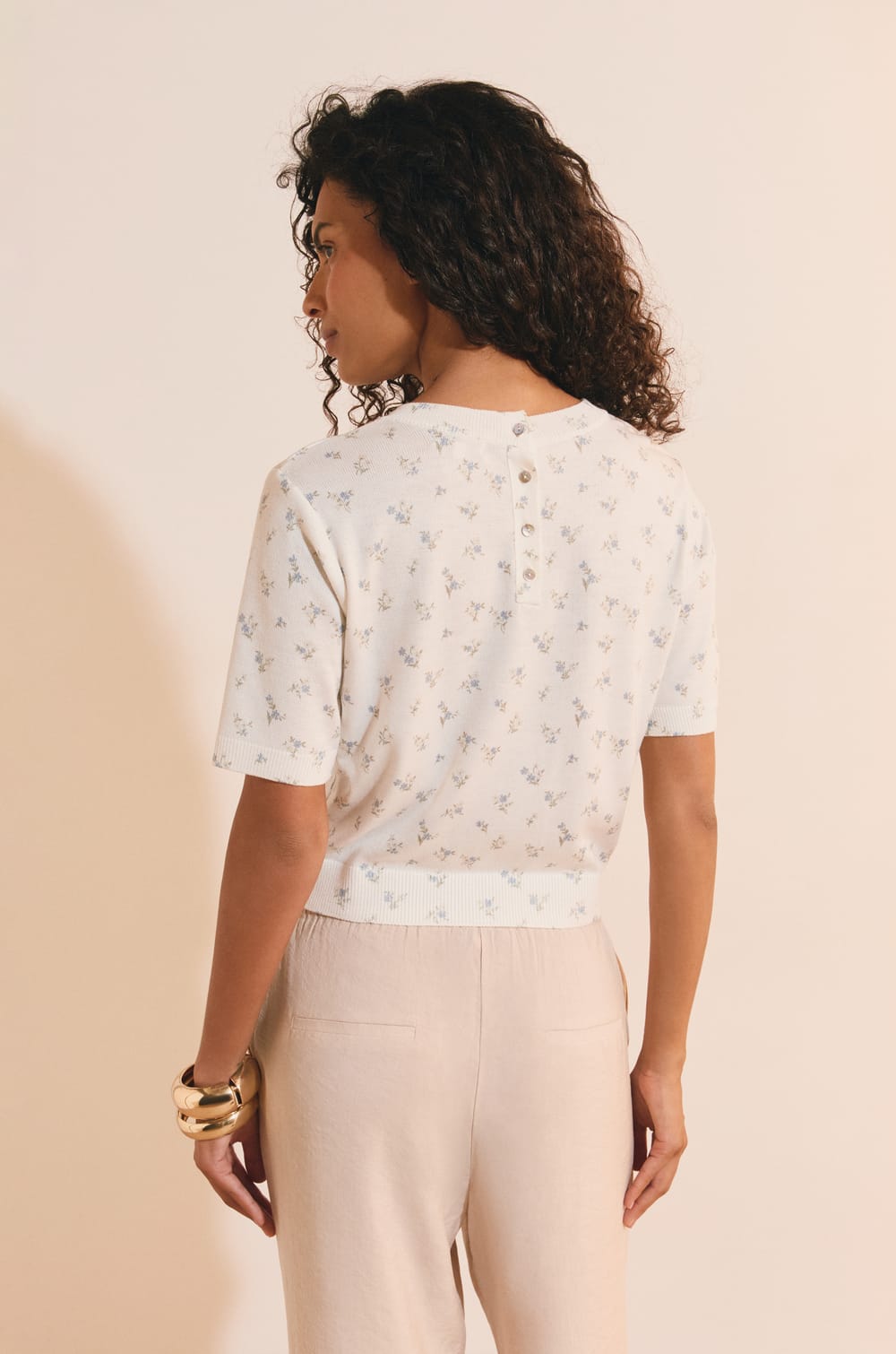 Pull manches courtes &agrave; motifs;${refinementColor}