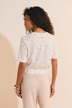 Pull manches courtes &agrave; motifs;${refinementColor}