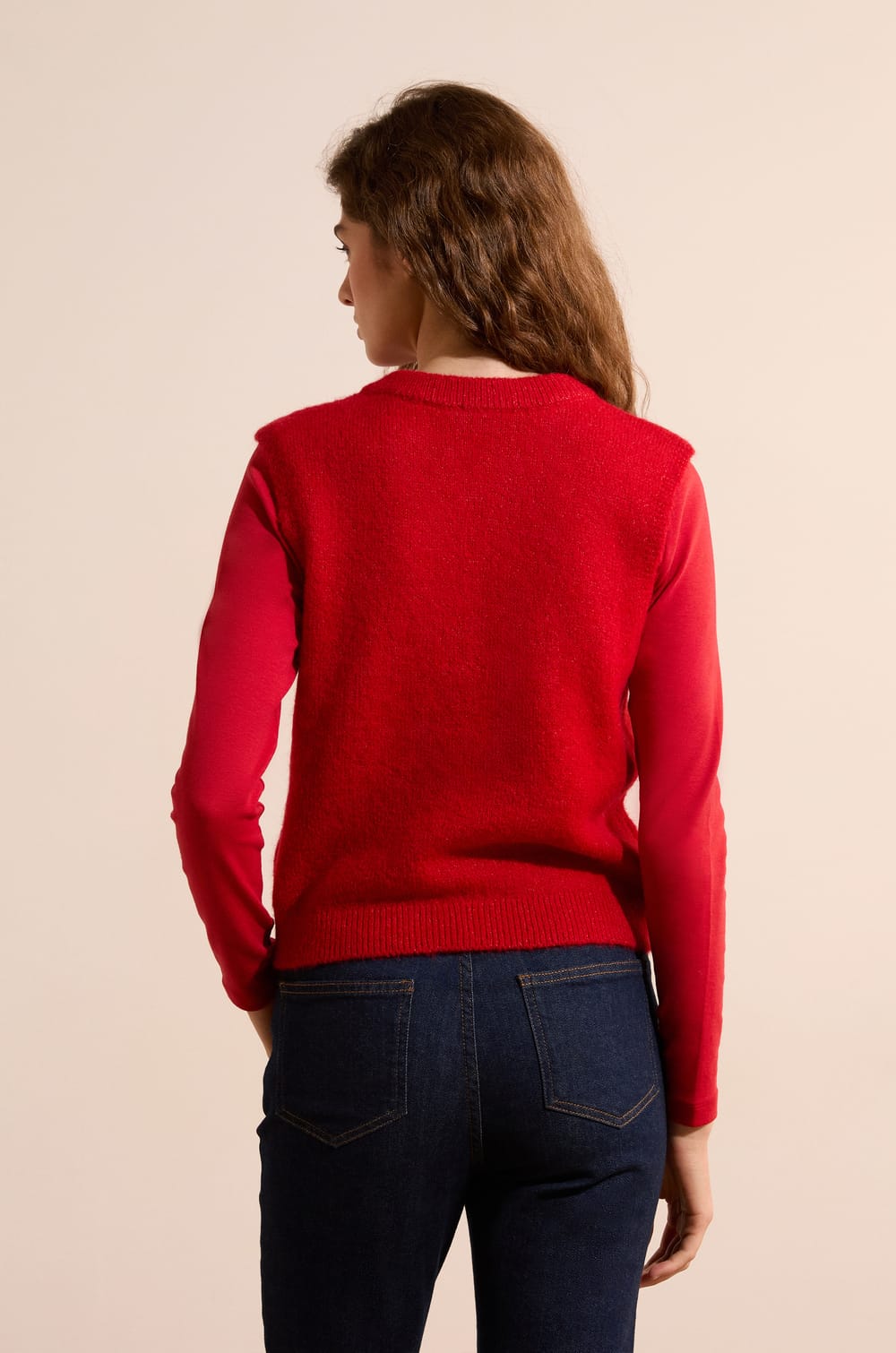Pull sans manche avec laine;${refinementColor}