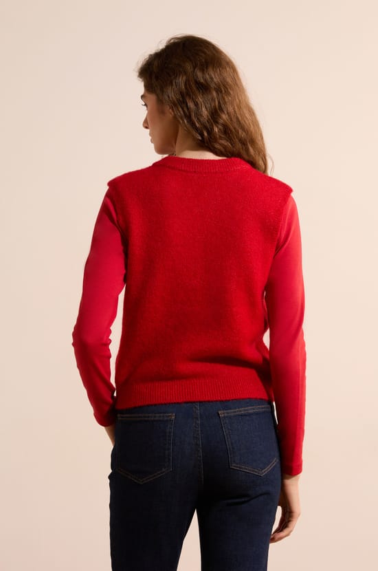 Pull sans manche avec laine;${refinementColor}