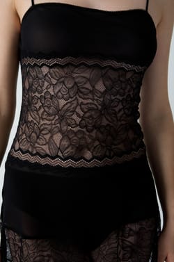 Short Satin Nightdress with Lace Details;${refinementColor}