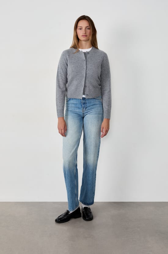 Cashmere cardigan with buttons;${refinementColor}