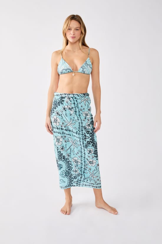 Printed cotton pareo;${refinementColor}