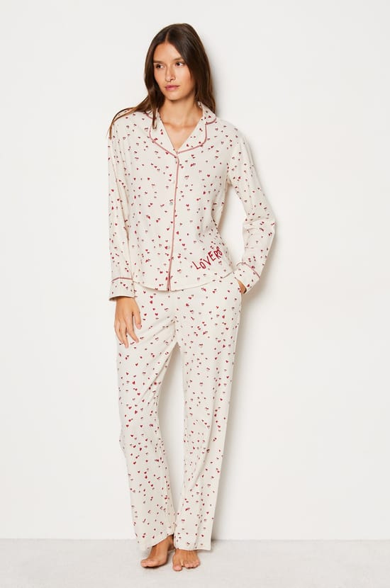 Pantalon de pyjama en coton imprimé Corgi;${refinementColor}