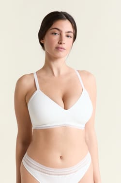 Soutien-gorge triangle sans armatures avec d&eacute;tails en dentelle;${refinementColor}