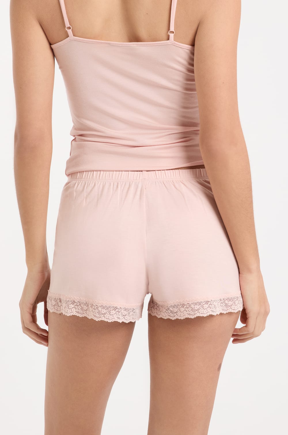 Pyjama-Shorts mit Spitzendetails;${refinementColor}