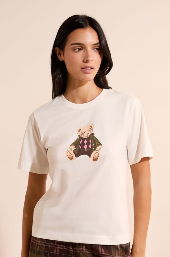T-shirt avec motif en coton;${refinementColor}