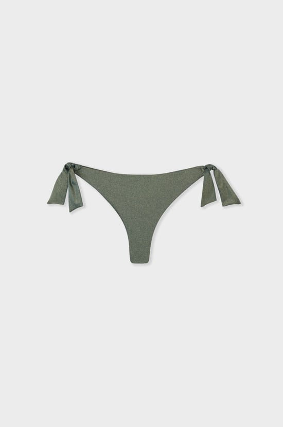 Glittery Brazilian tie-side bikini bottom;${refinementColor}
