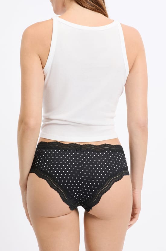 Braga culotte con bordes de encaje de microfibra;${refinementColor}