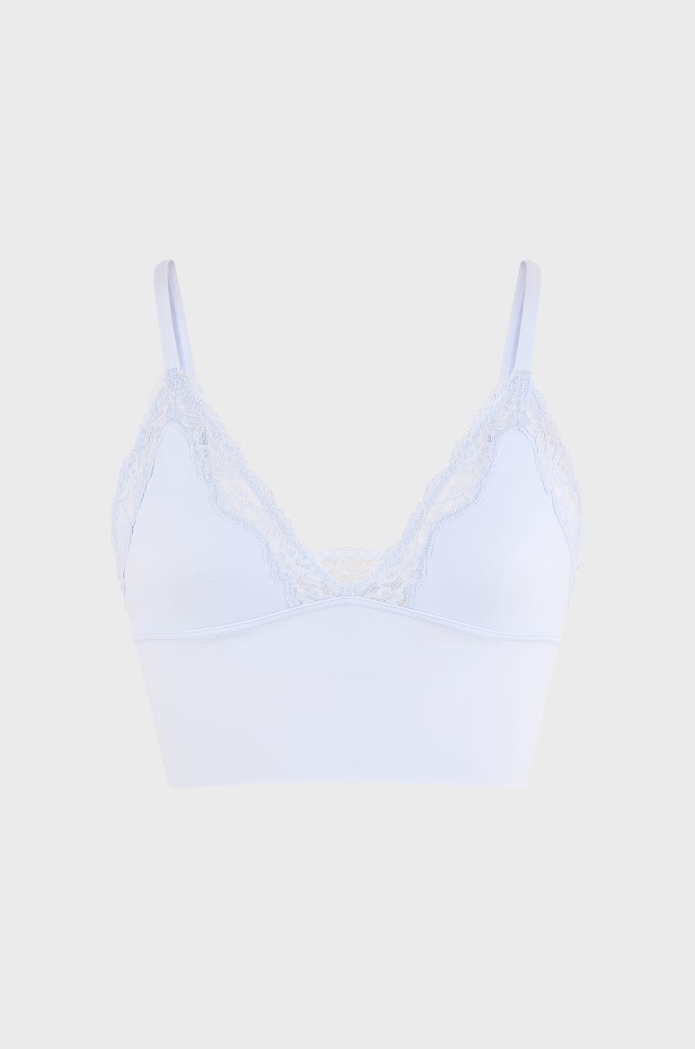 Triangle Bra in Microfibre and Lace;${refinementColor}