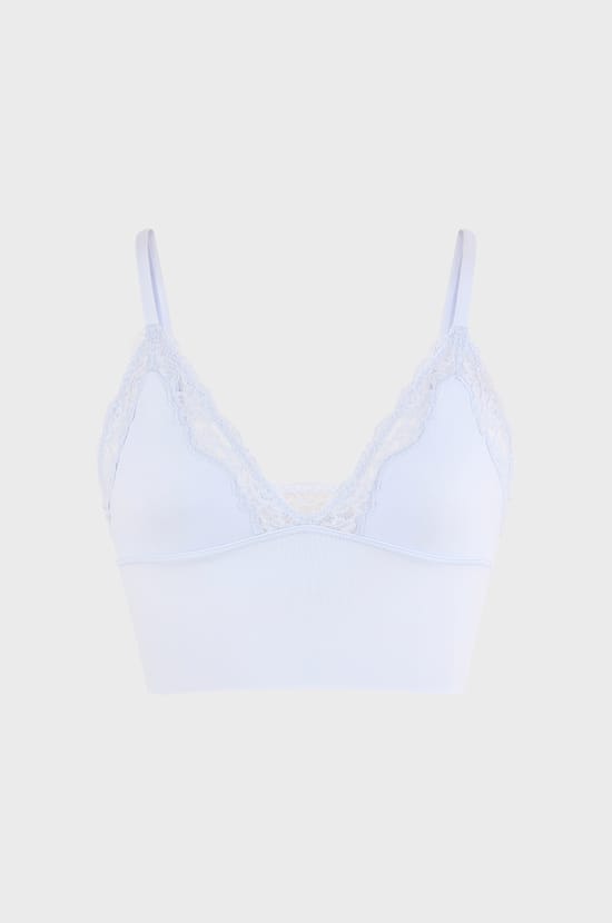 Triangle Bra in Microfibre and Lace;${refinementColor}
