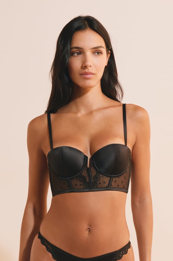 Soutien-gorge bustier en broderie;${refinementColor}