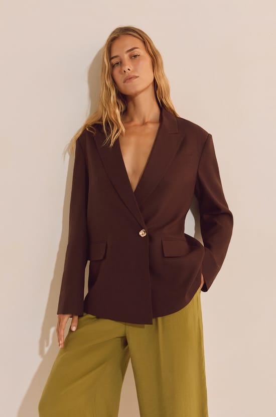 Veste blazer avec lin;${refinementColor}