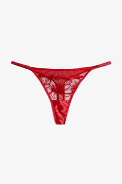 Embroidered Tulle Thong;${refinementColor}
