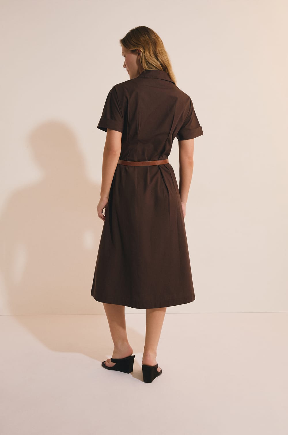 Robe midi avec boutons en coton;${refinementColor}